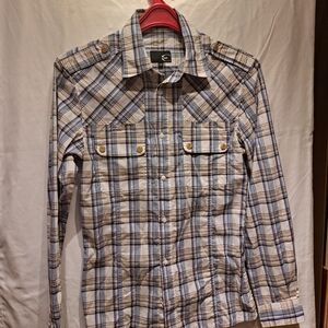 Men's Blue Plaid Shirt